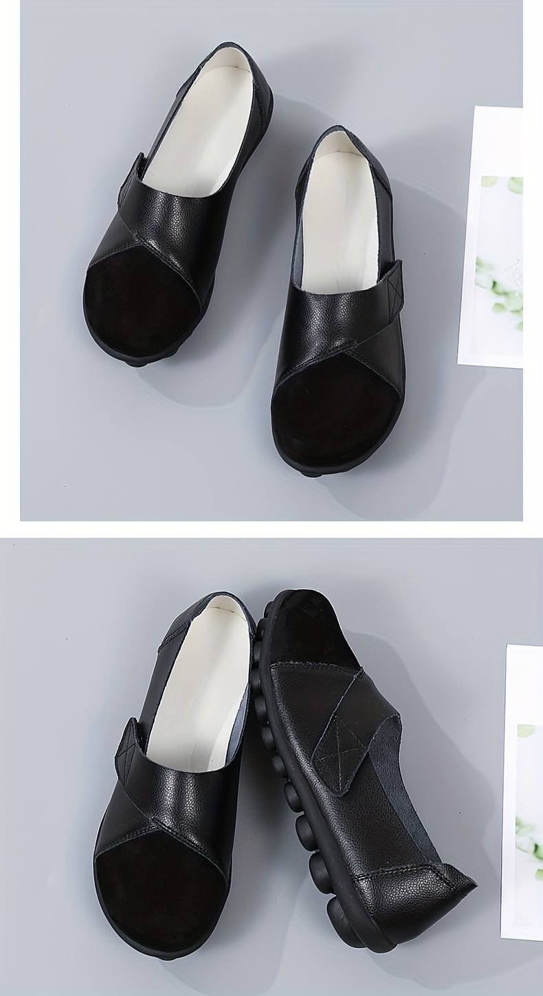 Women s Solid Color Oxford Shoes Slip Shallow Mouth details 4