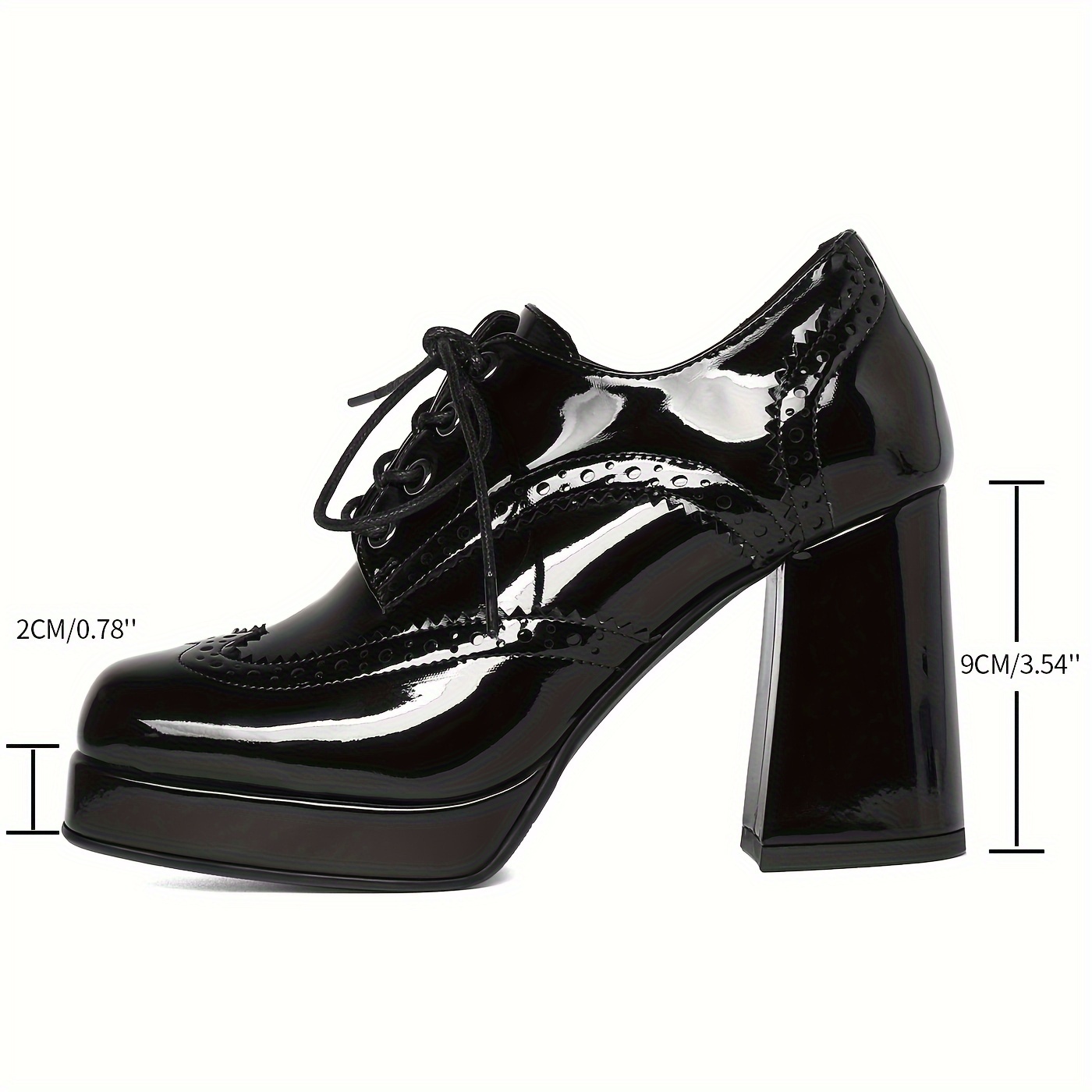 Women Patent Leather Oxford Lace Shoes   Toe details 6