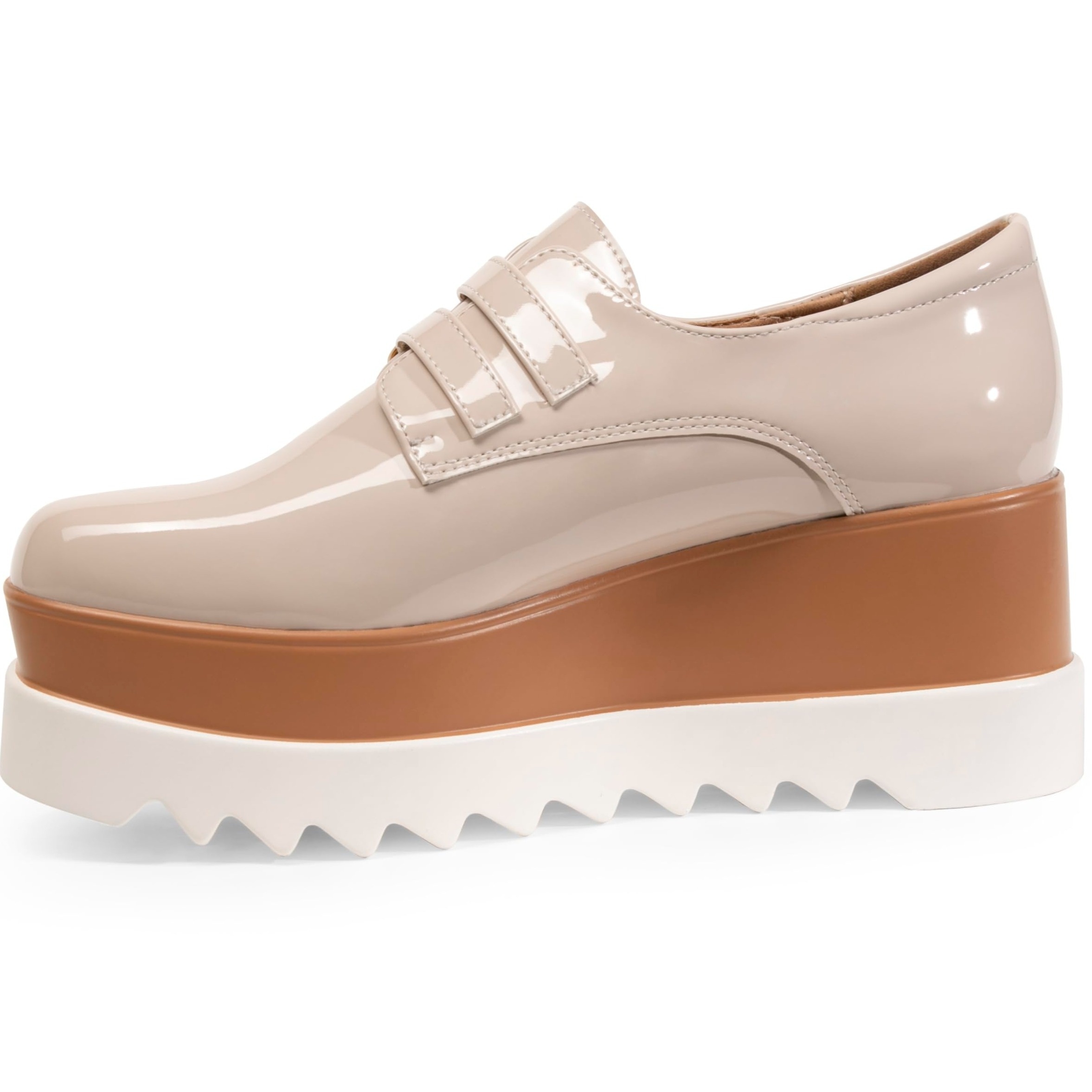 Women s Platform Oxford Shoes Classic Chunky Square Toe details 2