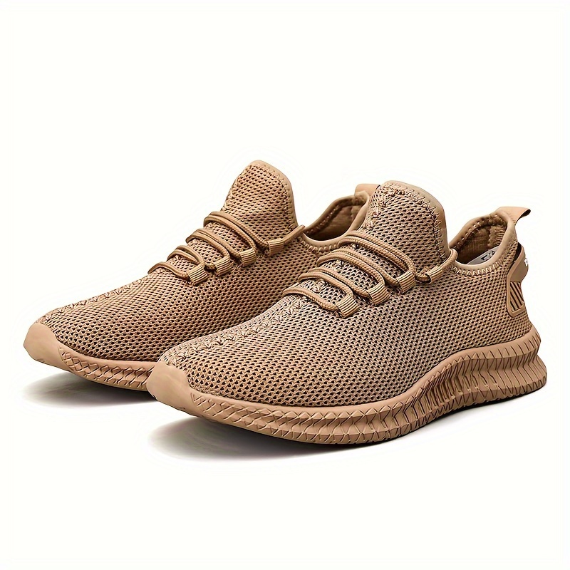 Plus Size Mens Trendy Solid Woven Knit Breathable Sneakers Comfy Non Slip Soft Sole Shoes For Mens Outdoor Activities Today s Best Daily Deals Temu details 0