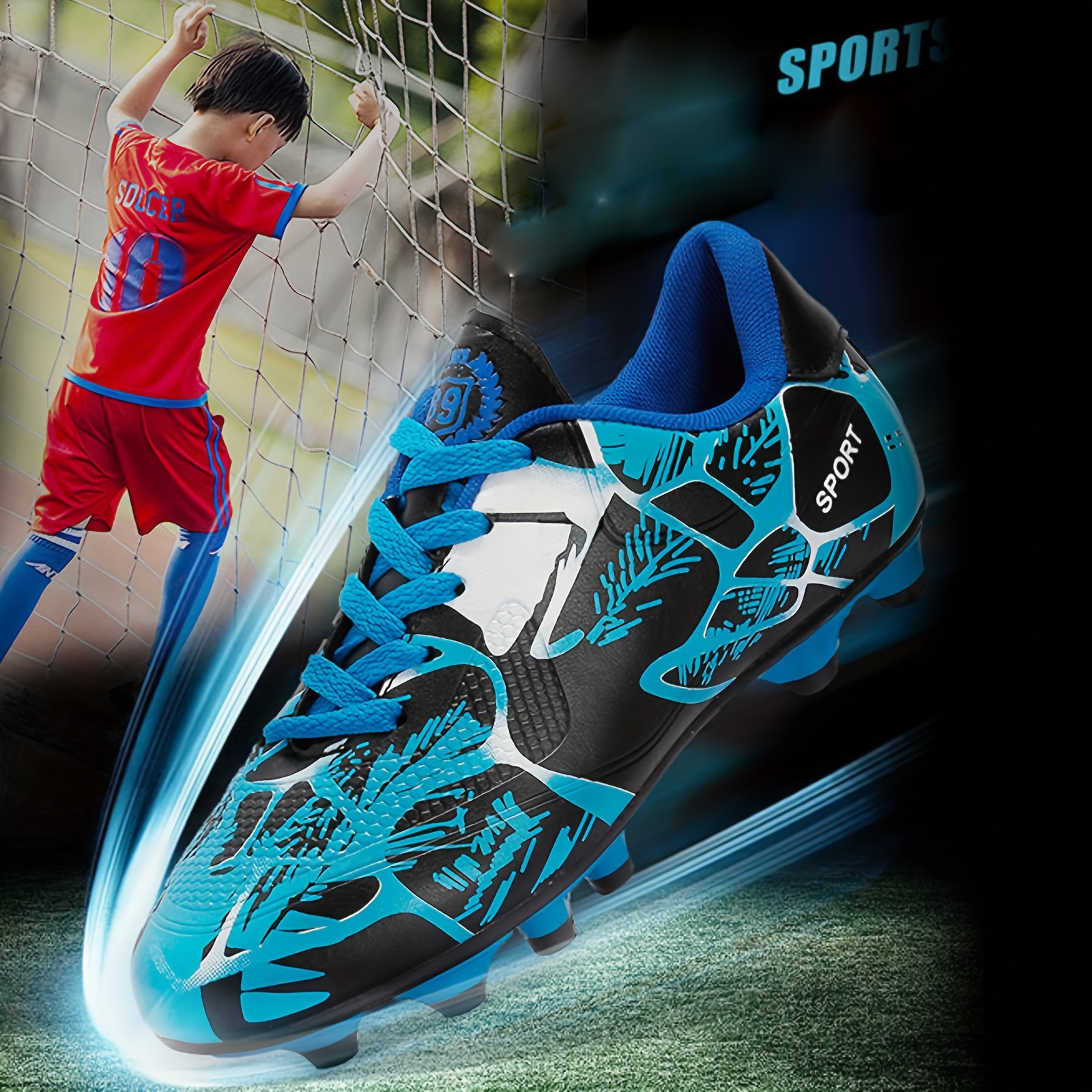 unisex non slip football cleat with spikes professional comfy outdoor breathable soccer   for training competition details 3