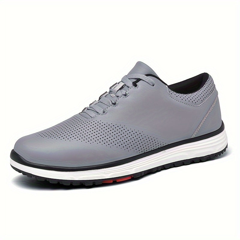 mens golf shoes with rubber soles durable solid color professional non slip golf training all seasons comfy details 3