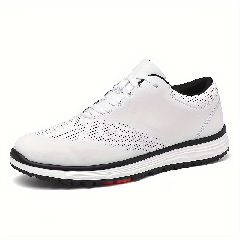 mens golf shoes with rubber soles durable solid color professional non slip golf training all seasons comfy details 4