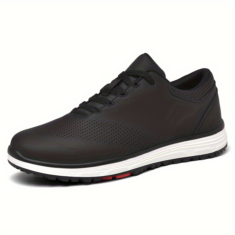 mens golf shoes with rubber soles durable solid color professional non slip golf training all seasons comfy details 5