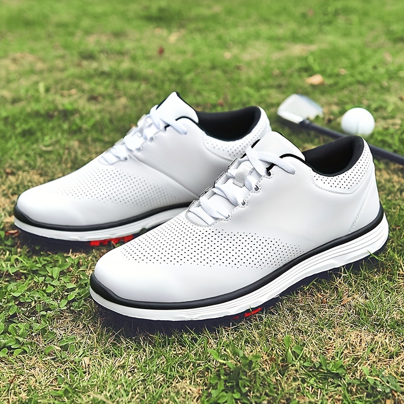 mens golf shoes with rubber soles durable solid color professional non slip golf training all seasons comfy details 9