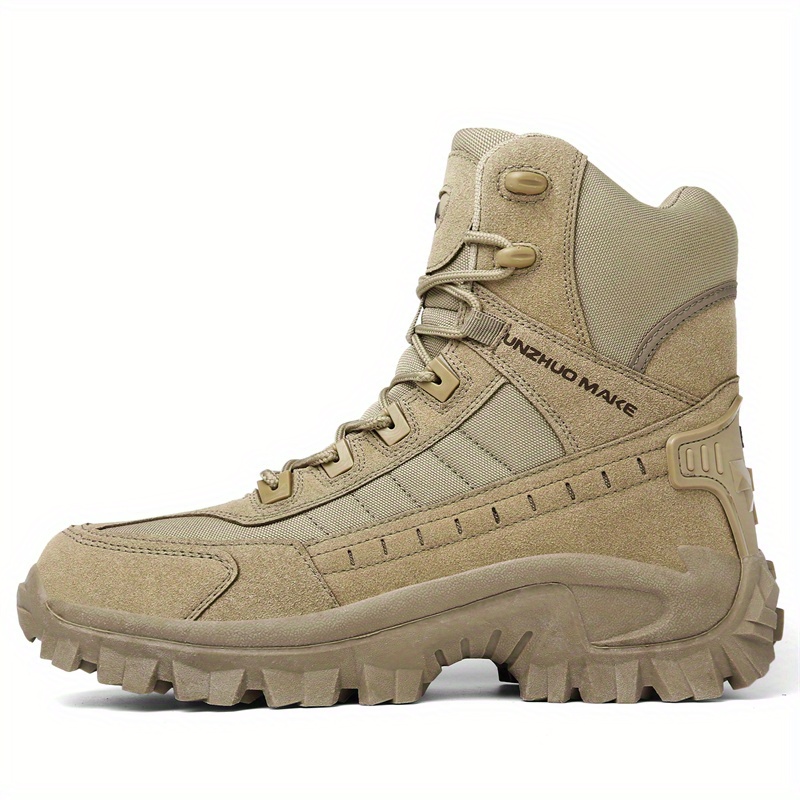 mens solid high top tactical boots comfy non slip lace up durable shoes for mens outdoor activities details 15