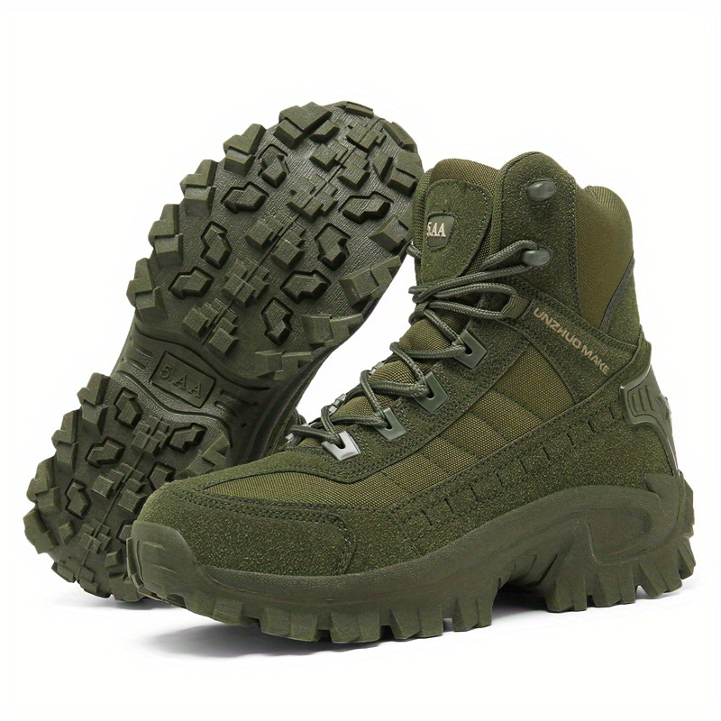 mens solid high top tactical boots comfy non slip lace up durable shoes for mens outdoor activities details 23