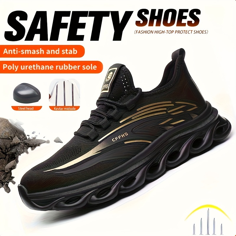 Stylish Puncture Proof Breathable Mens Safety Shoes Men s Shoes Temu details 3