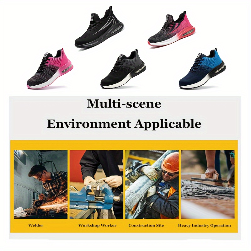 Steel Toe Shoes For Women Men Safety Air Cushion Lightweight Sneakers Slip Resistant Industrial And Construction Work Shoes Shop The Latest Trends Temu details 9