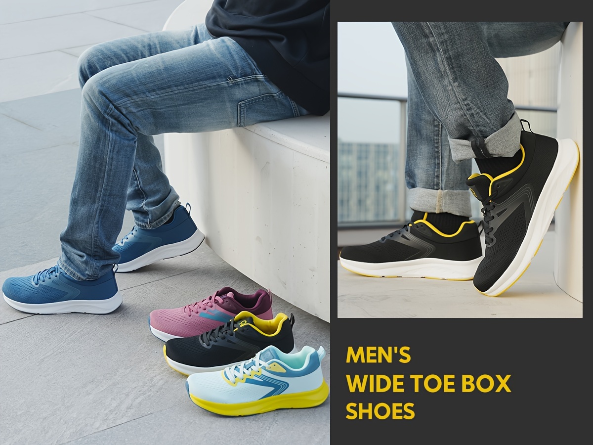 Mens Wide Toe Box Sneakers     Comfort Shoes For Ingrown Toenail Free Shipping On Items Shipped From Temu Temu details 5