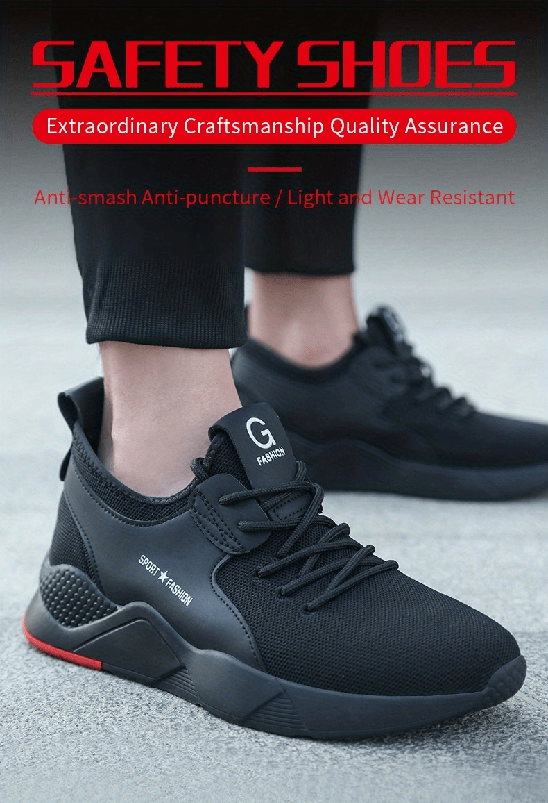 unisex work sneakers steel toe shoes men safety shoes puncture proof work shoes fashion indestructible footwear details 0